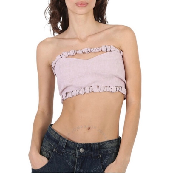 NWT GANNI PURPLE STRAPLESS CROP TOP size 2. Reg $189 - Picture 2 of 11